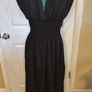Black Maxi Dress/swim cover